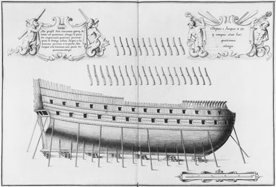 Profiel van een schip, illustratie uit de 